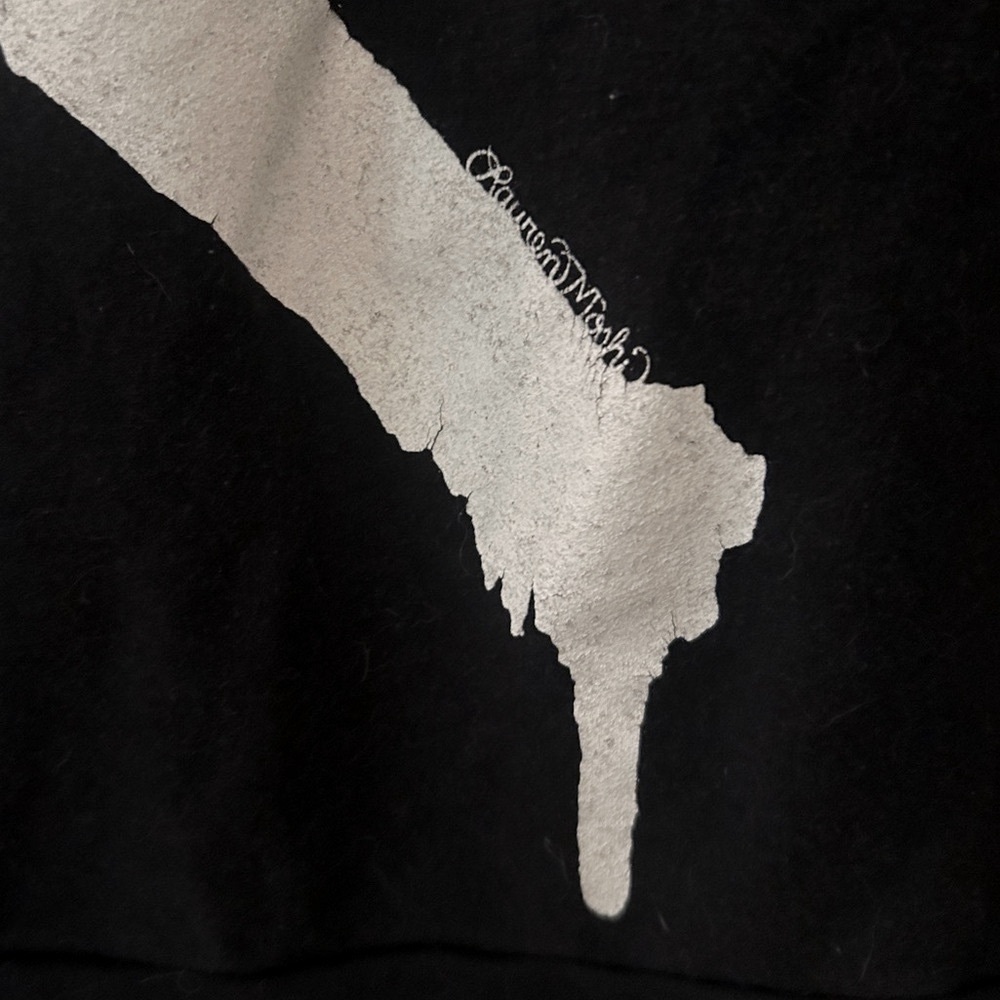 LAUREN MOSHI RARE Dripping X Black & White Zip Hoodie Stripes & X Detail Punk - Picture 7 of 10